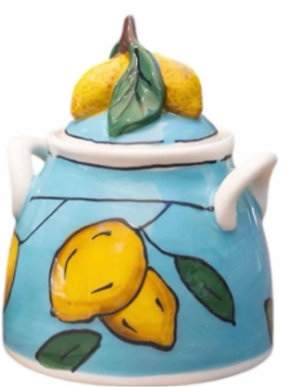 BLUE SKY CLAYWORKS NWT lemon sky sugar lidded jar Dimensions: 4" × 3.75" × 5"